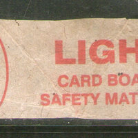 India LIGHT Brand Safety Match Box Label # MBL165