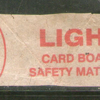 India LIGHT Brand Safety Match Box Label # MBL165