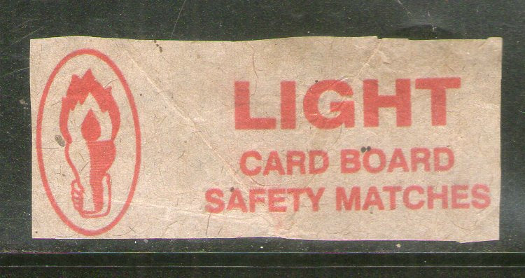 India LIGHT Brand Safety Match Box Label # MBL165