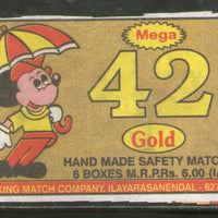 India FOURTY TWO Brand Big Safety Match Box Label # MBL171