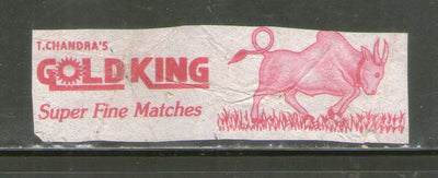 India GOLD KING Brand Safety Match Box Label # MBL173