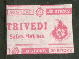 Étiquette de boîte d'allumettes de sécurité de marque India TRIVEDI n° MBL179