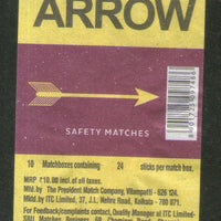 India ARROW Brand Safety Match Box Label # MBL201