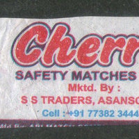 India CHEERY Brand Safety Match Box Label # MBL208