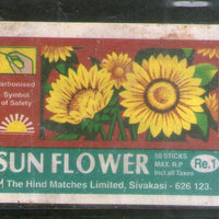 India SUN FLOWER Brand Safety Match Box Label # MBL212