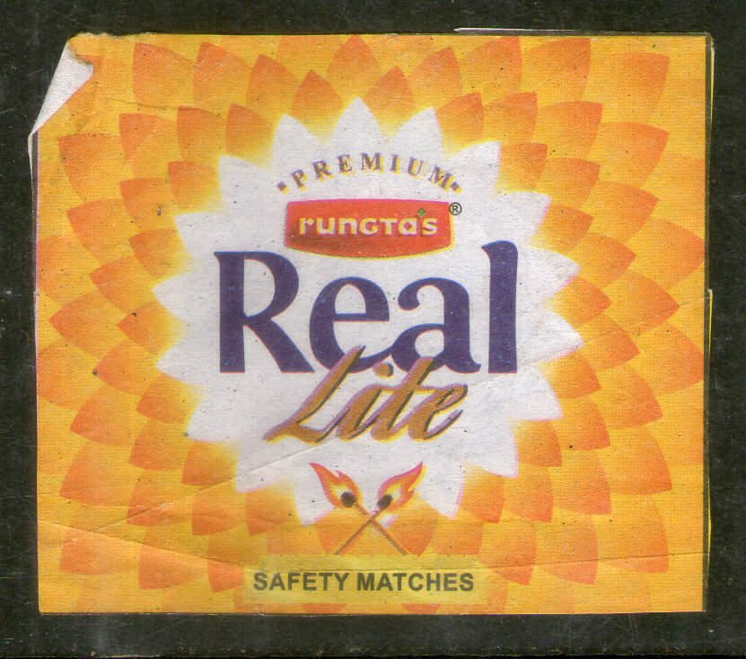 India RUNGTAS Brand Safety Match Box Label # MBL214