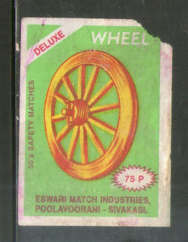 India WHEEL Brand Safety Match Box Label # MBL217
