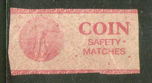 India COIN Brand Safety Match Box Label # MBL247