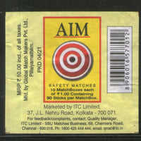 India AIM Brand Match Box Label # MBL256