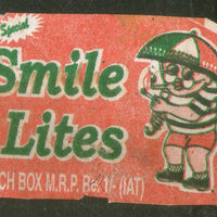 India SMILE LITES Brand Safety Match Box Label # MBL261