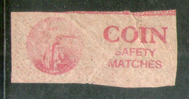 Étiquette de boîte d'allumettes de sécurité de marque India COIN n° MBL266