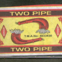 India TWO PIPE Brand Big Safety Match Box Label # MBL267