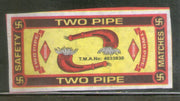 India TWO PIPE Brand Big Safety Match Box Label # MBL267