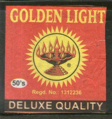 India GOLDEN LIGHT Brand Big Safety Match Box Label # MBL276