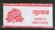 India ROSE Flower Brand Safety Match Box Label # MBL285