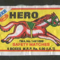 India HERO Brand Safety Match Box Label # MBL292