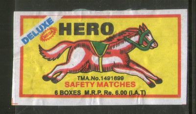 India HERO Brand Safety Match Box Label # MBL292