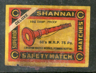 India SHANNAI Brand Safety Match Box Label # MBL294