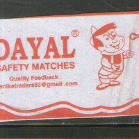 India DAYAL Brand Safety Match Box Label # MBL296