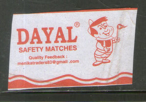India DAYAL Brand Safety Match Box Label # MBL296