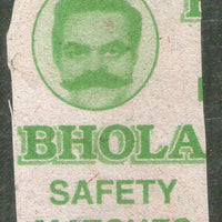 India BHOLA Brand Safety Match Box Label # MBL300