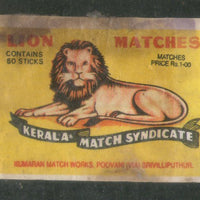 India LION Brand Safety Match Box Label # MBL302