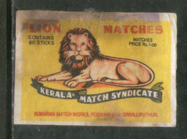 India LION Brand Safety Match Box Label # MBL302