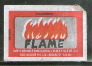 India FLAME Brand Safety Match Box Label # MBL305