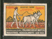 India KISAN Brand Safety Match Box Label # MBL311