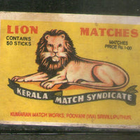 India LION Brand Safety Match Box Label # MBL313