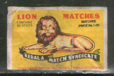 India LION Brand Safety Match Box Label # MBL315