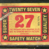 India TWENTY SEVEN Brand Safety Match Box Label # MBL319