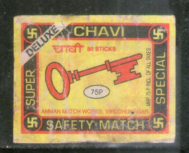 Étiquette de boîte d'allumettes de marque India CHAVI n° MBL323