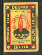 India DEEPAK Brand Safety Match Box Label # MBL326