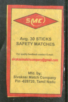 India SMC Brand Safety Match Box Label # MBL331