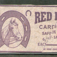India RED HORSE Brand Safety Match Box Label # MBL332