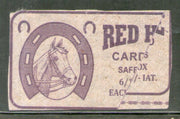 India RED HORSE Brand Safety Match Box Label # MBL332