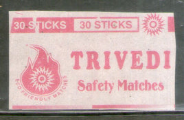 India TRVEDI Brand Safety Match Box Label # MBL334