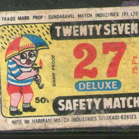 India TWENTY SEVEN Brand Safety Match Box Label # MBL339