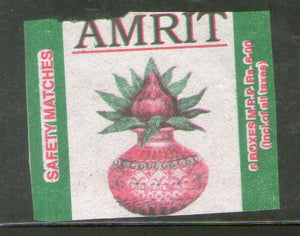 India AMRIT Brand Safety Match Box Label # MBL344