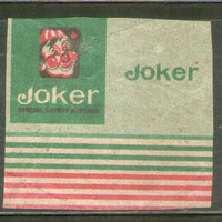India JOKER Brand Safety Match Box Label # MBL345