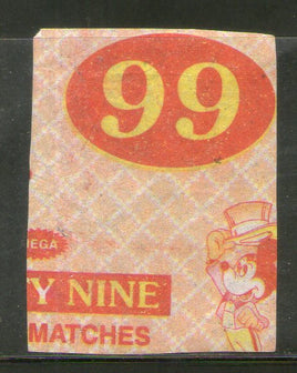 India NINE NINE Brand Safety Match Box Label # MBL349