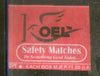 India KOEL Brand Safety Match Box Label # MBL356