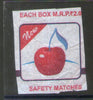 India APPLE Brand Safety Match Box Label # MBL360