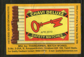 Étiquette de boîte d'allumettes de marque India CHAVI n° MBL376