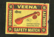India VEENA Brand Safety Match Box Label # MBL378