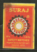 India SURAJ Brand Safety Match Box Label # MBL382