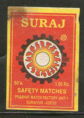 India SURAJ Brand Safety Match Box Label # MBL382