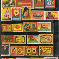 India 50 Different Match Box Labels Elephant Bird Lion Horse Ship Rose Tiger # 12751