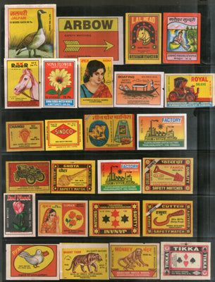 India 50 Different Match Box Labels Elephant Bird Lion Horse Ship Rose Tiger # 12751